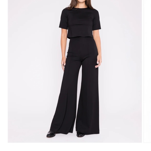 Chic Black Wide Leg Jumpsuit - Picture 1 of 4